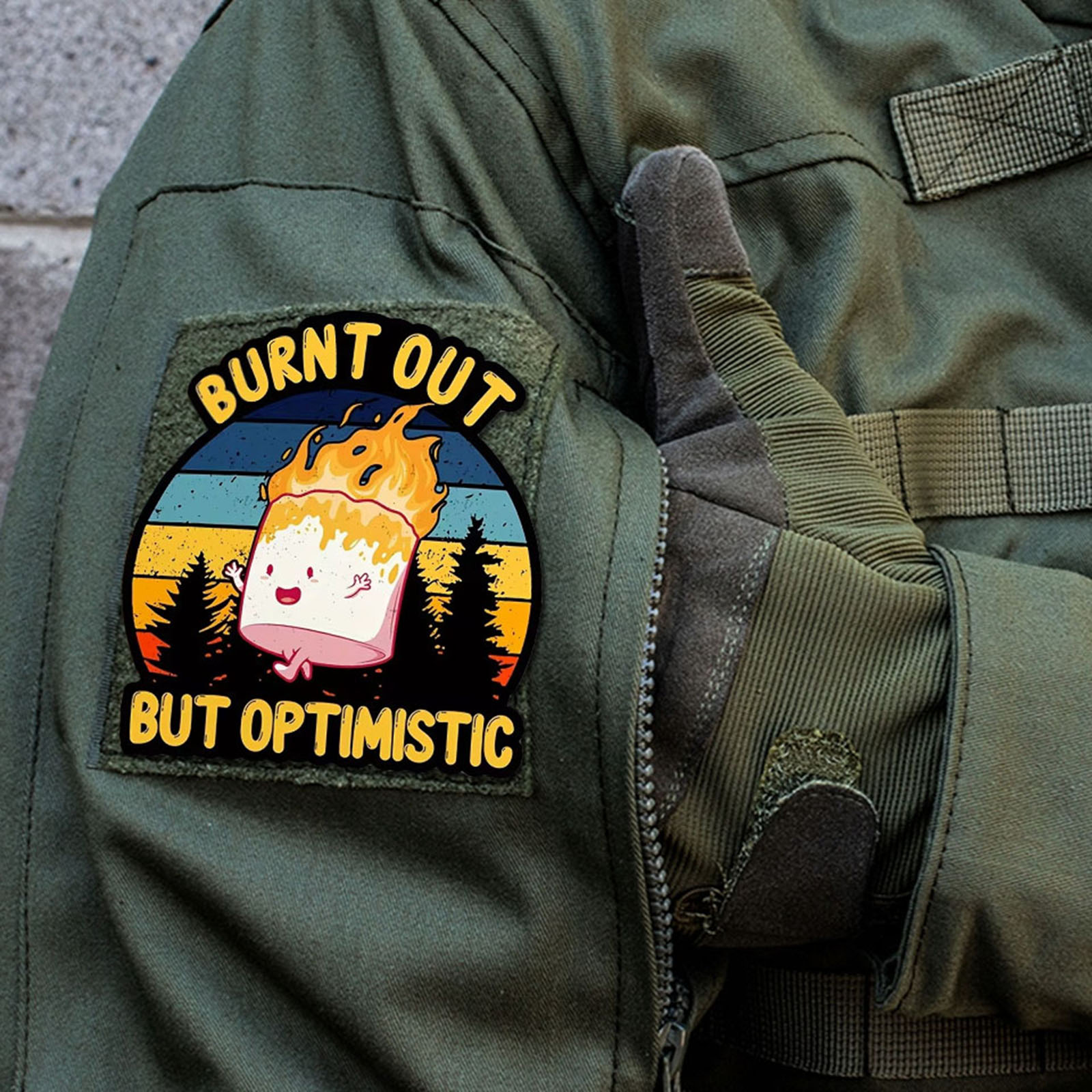 Urban Backpack Tactical - Patchs tactiques brûlés mais optimistes, Patch